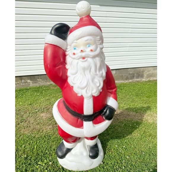 Empire Vintage Dancing Santa Blow Mold Waving with Light 40"- Bottom Cracked - Picture 1 of 15